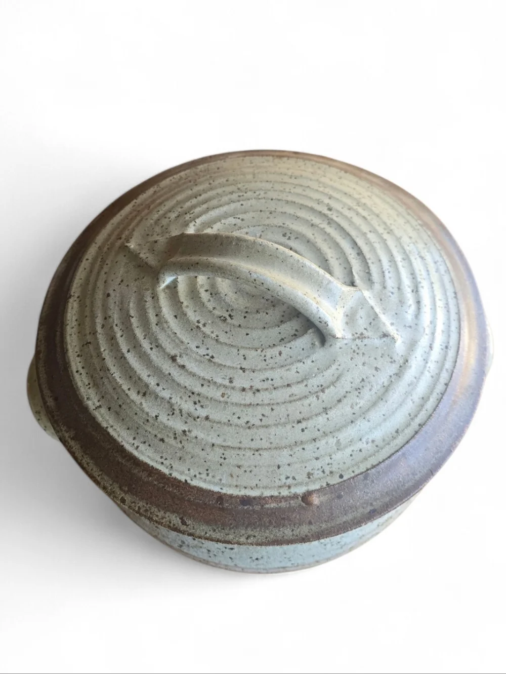 Vintage Stoneware Bundt Pan Bread Baker w Lid Rustic Farmhouse Cottagecore - Picture 2 of 6